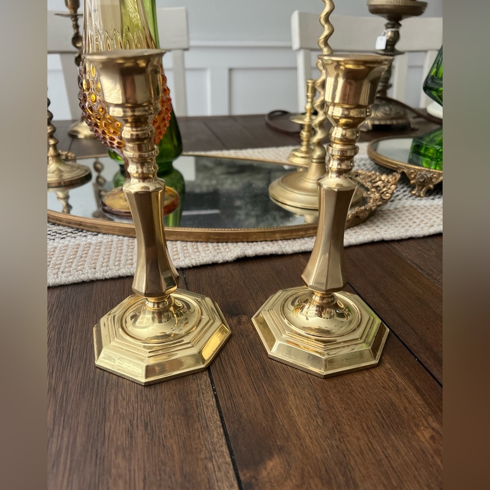 Vintage Brass Candlestick Holders